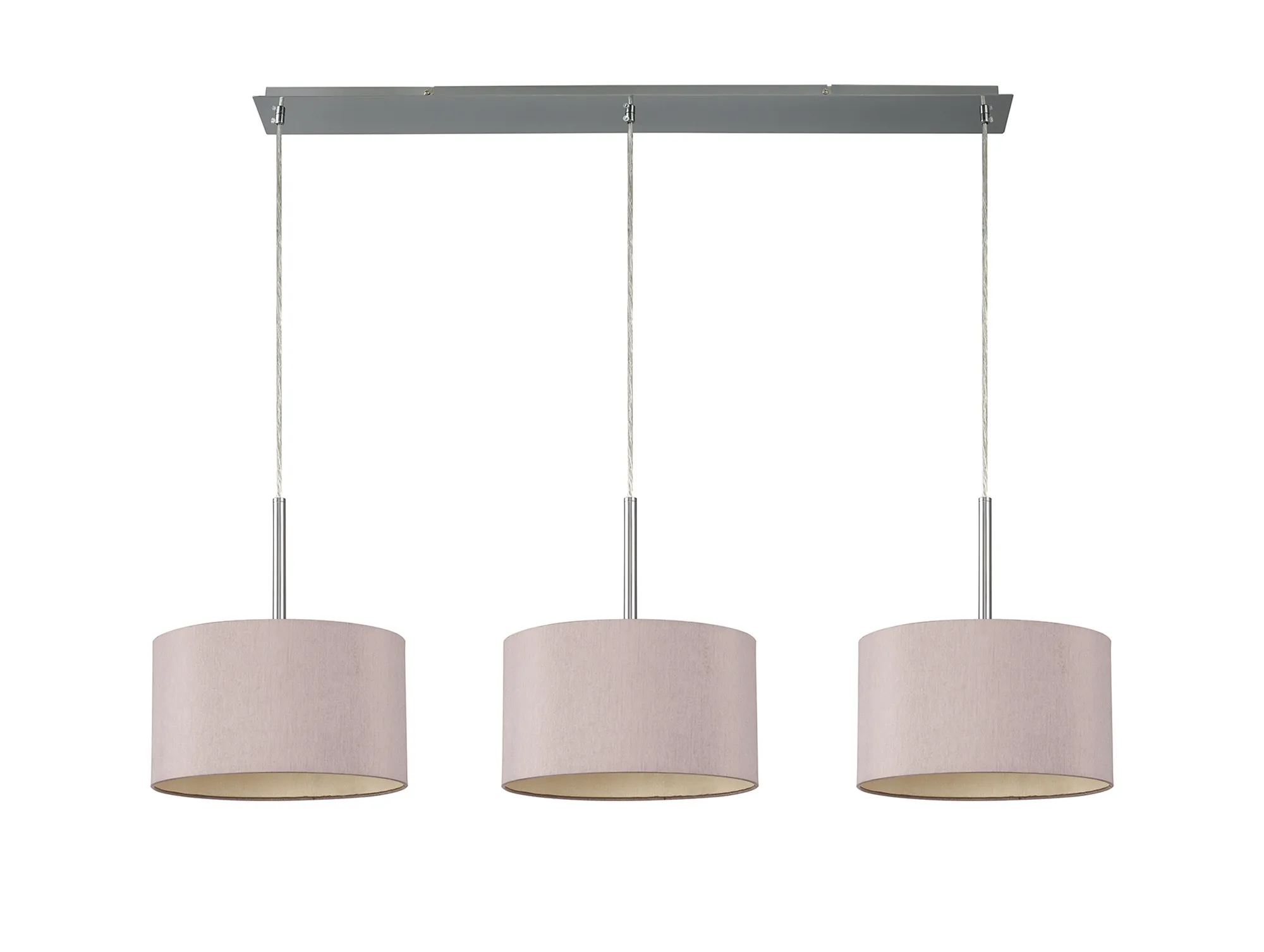 Baymont 30cm Shade 3 Light Pendant Polished Chrome, Taupe/Halo Gold DK0555  Deco Baymont CH TA